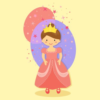 Pembe sevimli güzel prenses