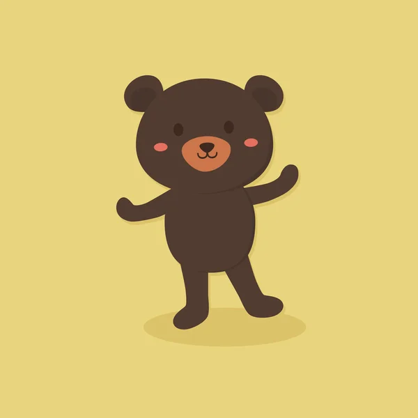 Bonito oso negro panda — Vector de stock