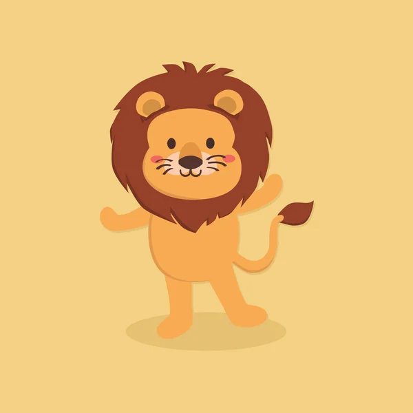 Lindo león de dibujos animados — Vector de stock