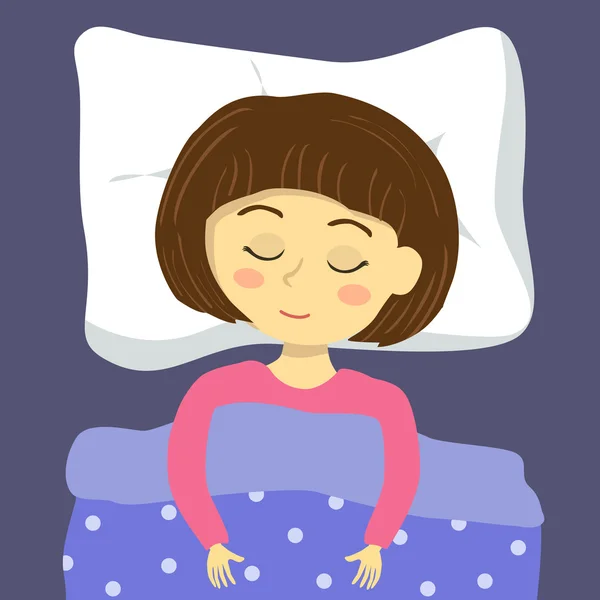 A Cute Girl can not Sleep — Stock Vector