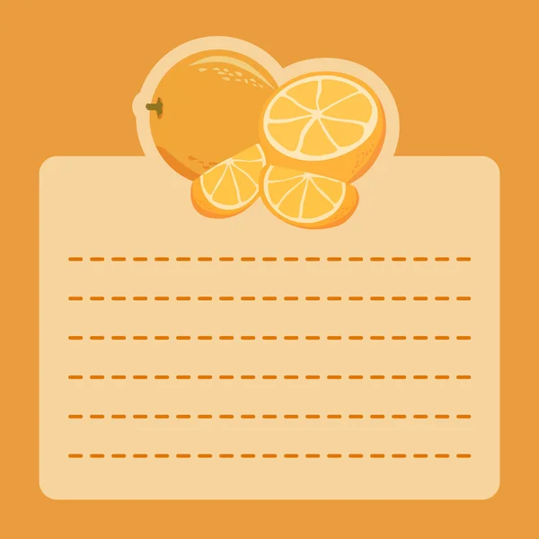 Апельсиновые фруктовые записки — стоковый вектор