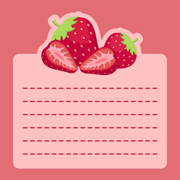 Notas de fresa Memo Rosa — Vector de stock