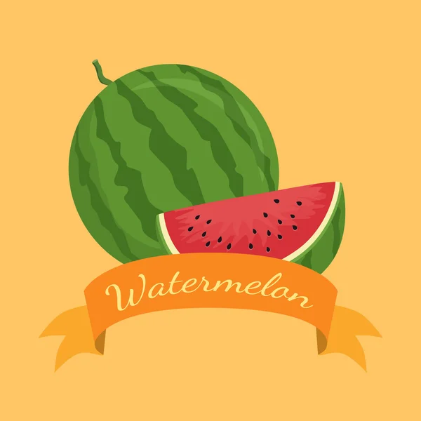Wassermelone Fruchtbanner orange — Stockvektor