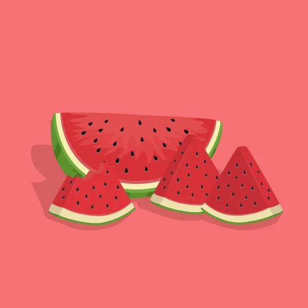 Watermelon Fruit Slice Bite — Stock Vector