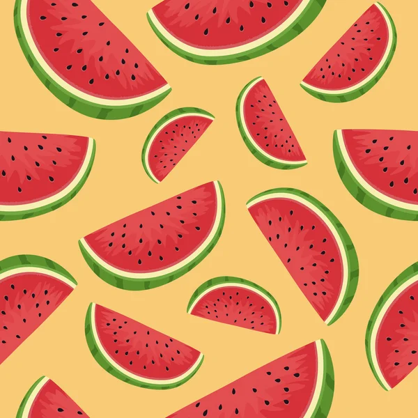 Seamless Pattern Watermelon Slice Orange — Stock Vector