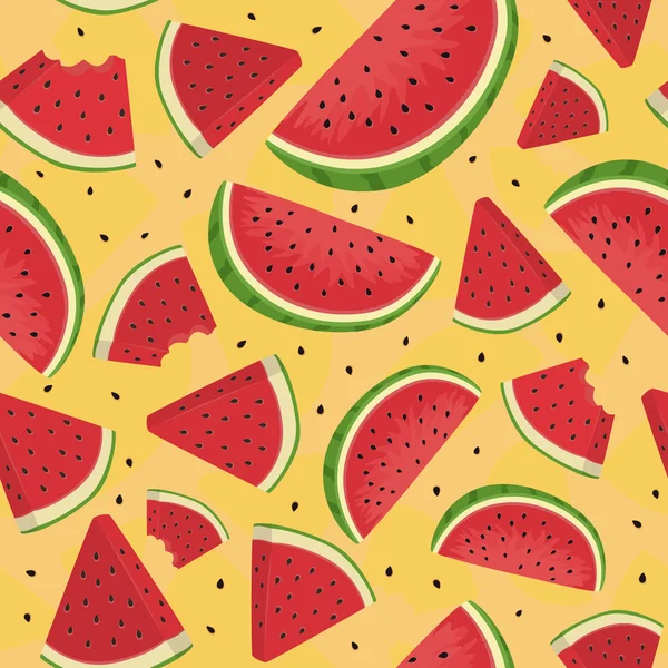 Seamless Pattern Watermelon Slice Orange — Stock Vector