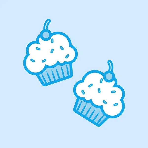 Κέικ Muffin διάνυσμα εικονίδιο απλό μπλε — Διανυσματικό Αρχείο