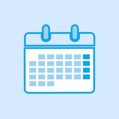 Takvim vektör simgesi basit mavi