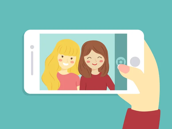 Selfie beste vriend samen Vector — Stockvector