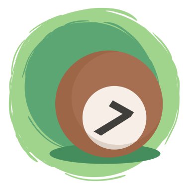 Bilardo topu numara 7 kahverengi vektör