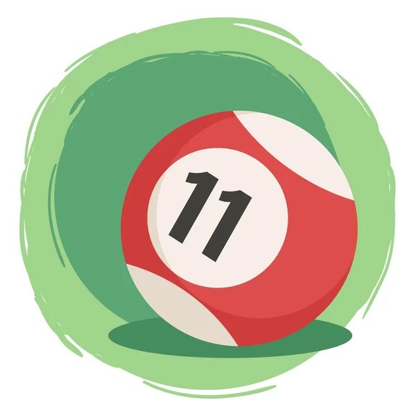 Μπιλιάρδο μπάλα αριθμό 11 έντεκα κόκκινο διάνυσμα — Διανυσματικό Αρχείο