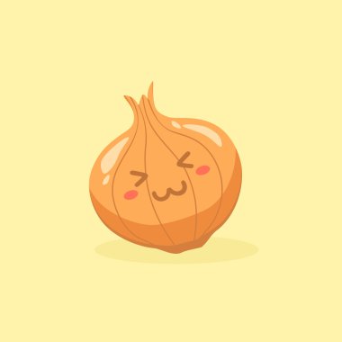 Tatlı soğan sebze maskot vektör çizim