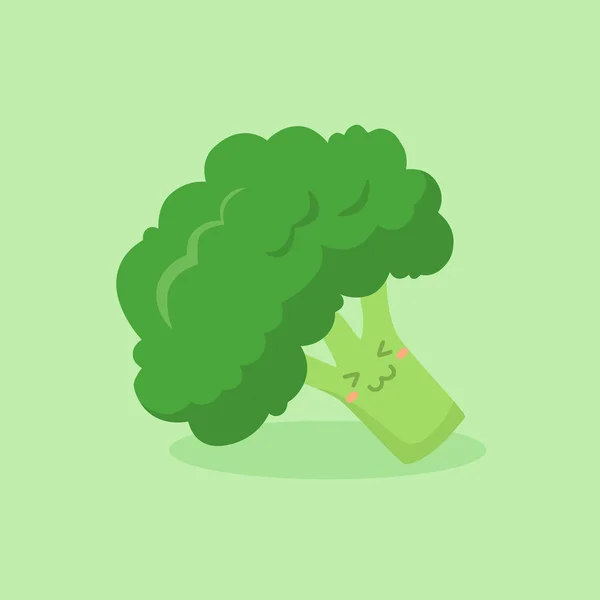 Vektor zeleniny maskot roztomilé brokolice — Stockový vektor