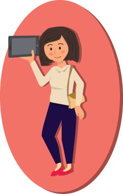 kadın holding tablet