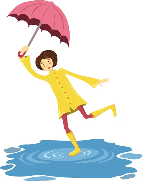 Umbrella Girl — Stock Vector