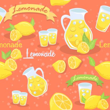 Limonata Seamless Modeli kırmızı