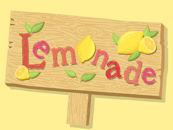 Lemonade Sign Board — Stock Vector