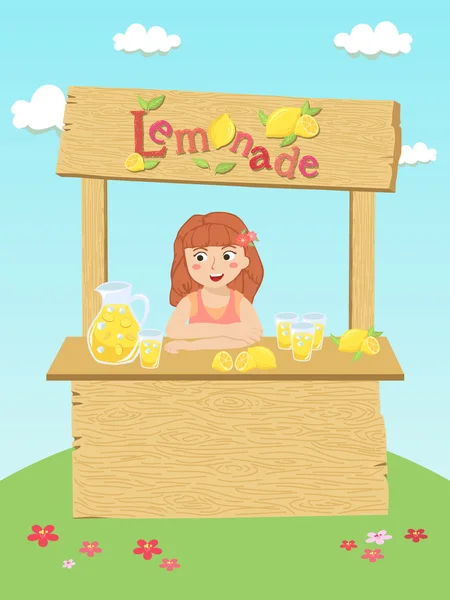 Limonade-Mädchen — Stockvektor