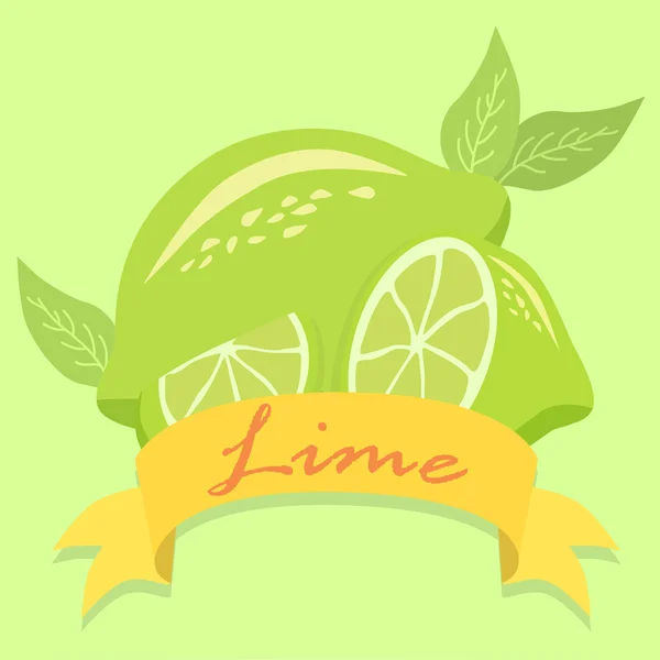 Limon meyve afiş — Stok Vektör