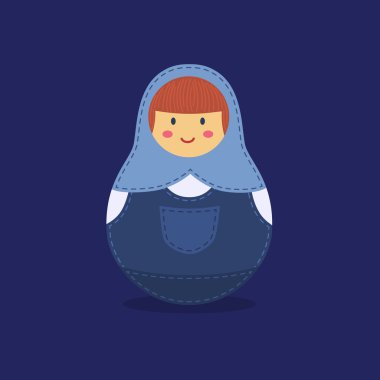 Sevimli Rus bebek mavi