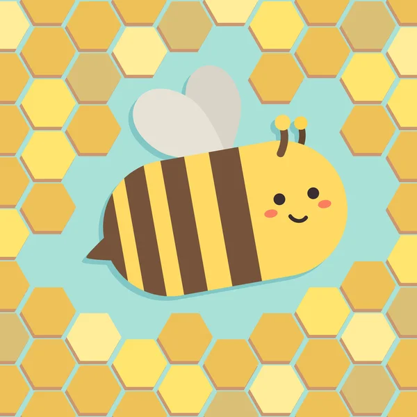 在黄色的蜂窝蜜蜂 — 图库矢量图片