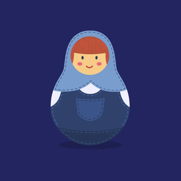 Симпатичный русский Doll Blue — стоковый вектор