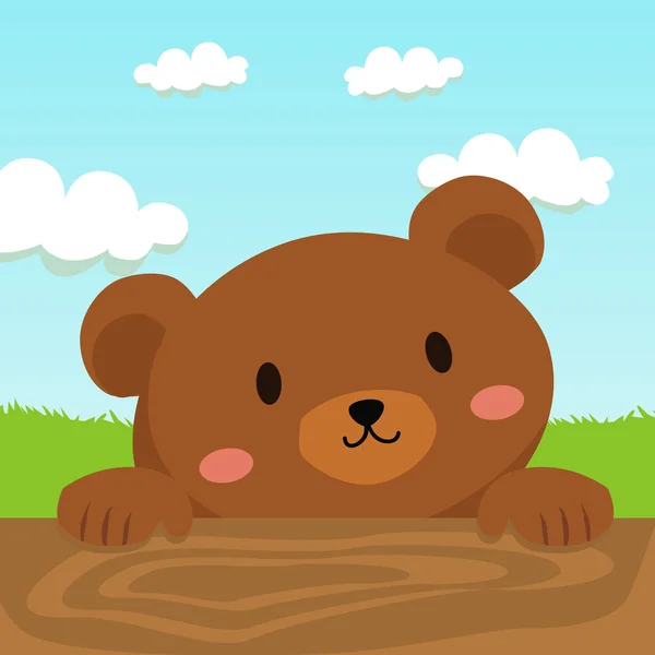 关闭了在外地的棕色的熊 — 图库矢量图片