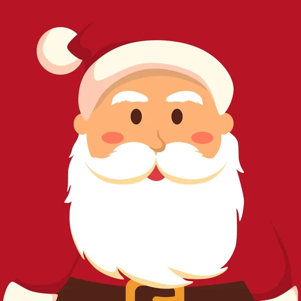 Ganzes Gesicht Weihnachtsmann rot — Stockvektor
