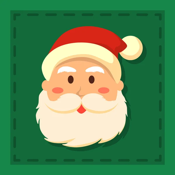 全脸圣诞老人绿色 — 图库矢量图片