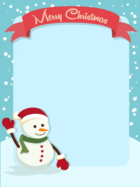 圣诞雪人横幅 — 图库矢量图片