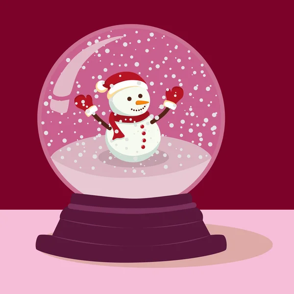 Bola de neve de boneco de neve roxo — Vetor de Stock