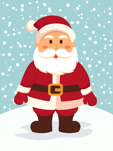 Santa Standing in Snowy Day — Stock Vector