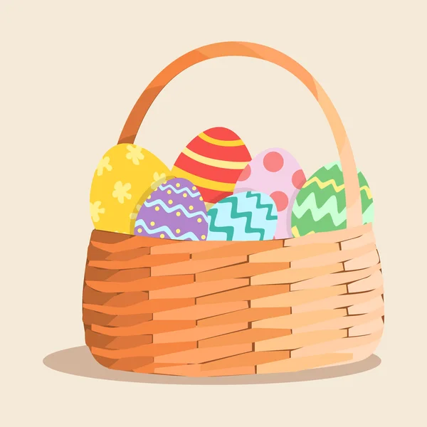 Easter Egg Basket — Stock Vector