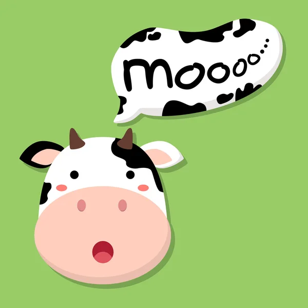 Aranyos tehén beszél Moo — Stock Vector