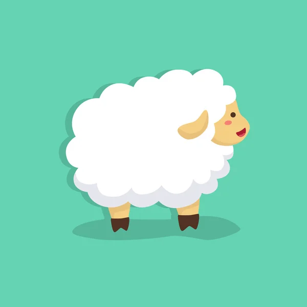 Симпатичные овцы на зеленом фоне — стоковый вектор