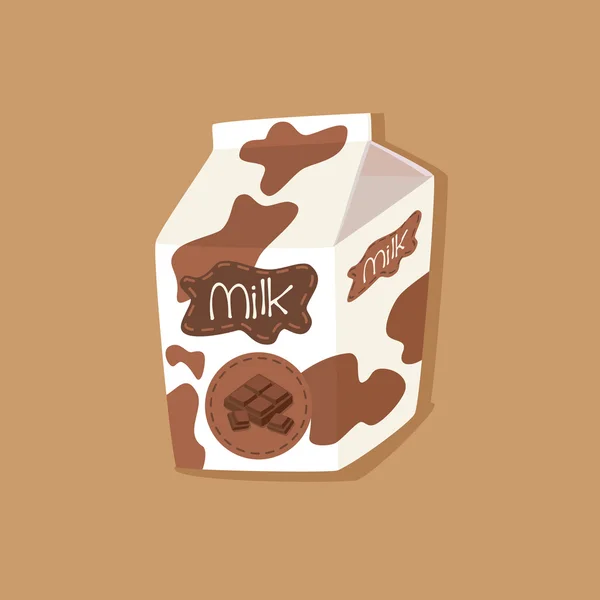 Carton de lait au chocolat tacheté — Image vectorielle