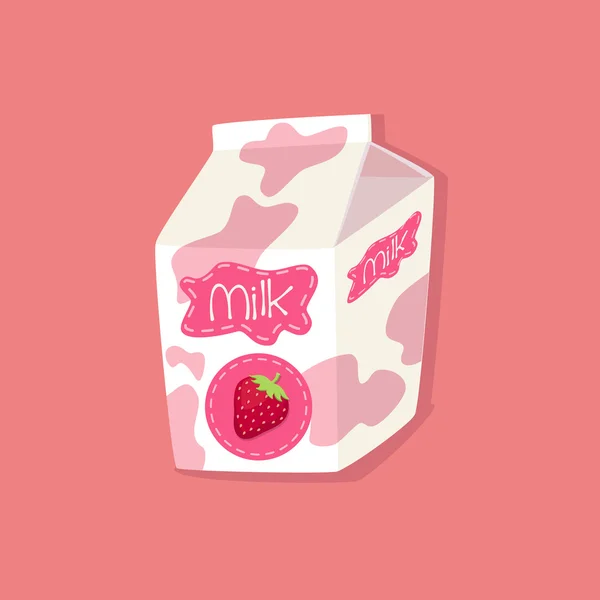 Cartone di latte alla fragola — Vettoriale Stock