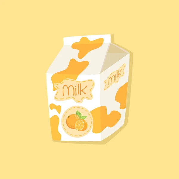 Carton de lait orange — Image vectorielle