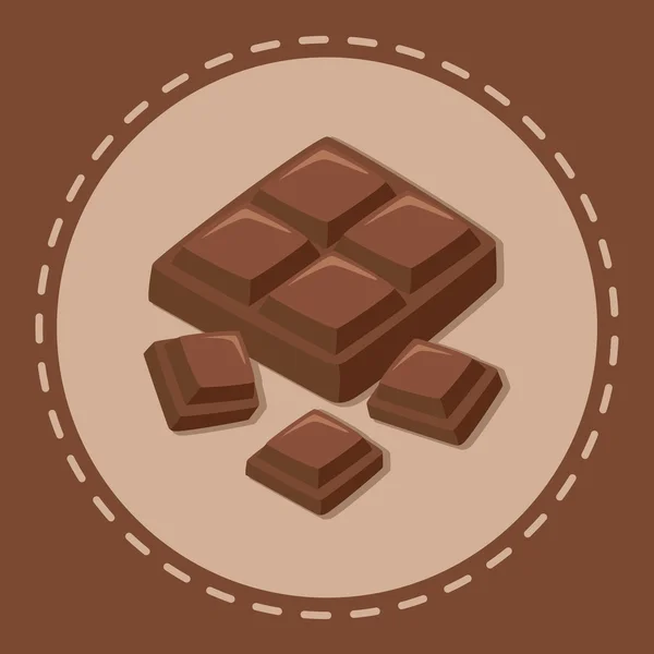 Pieces of Chocolate Block — Stock Vector