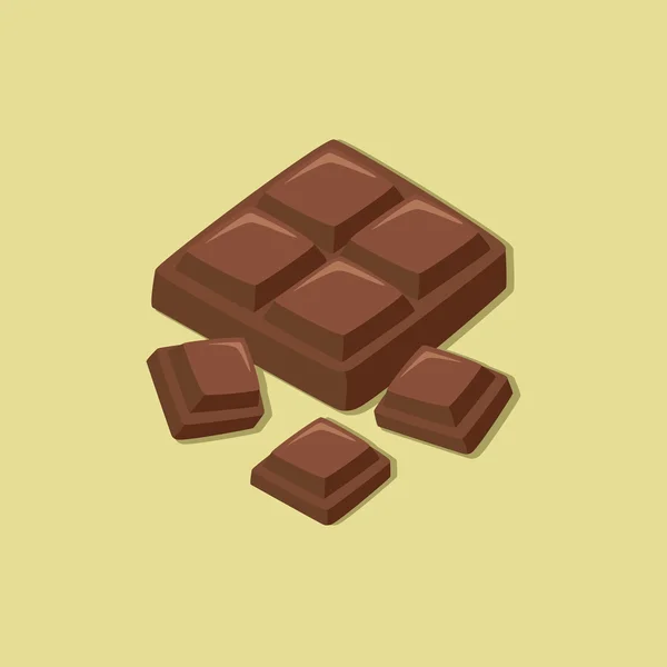 Pedaços de leite bloco de chocolate — Vetor de Stock