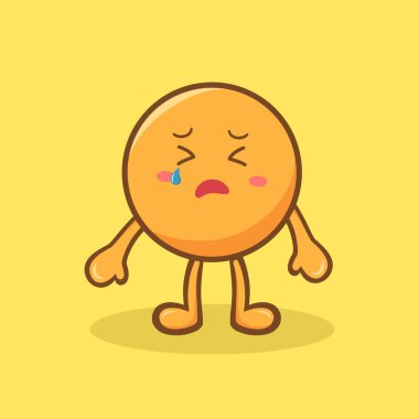 Üzgün portakal maskot