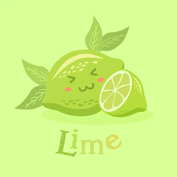Tatlı limon meyve yüz — Stok Vektör