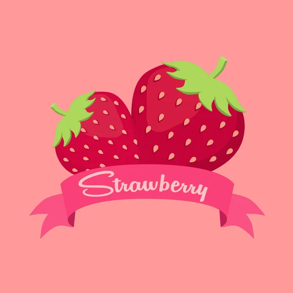 Strawberry Fruit Banner — Stock Vector