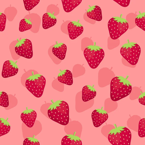 Seamless pattern of strawberries fruit — Stock Vector