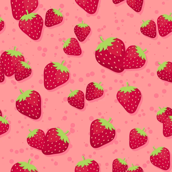 Seamless pattern strawberries fruit — Stock Vector