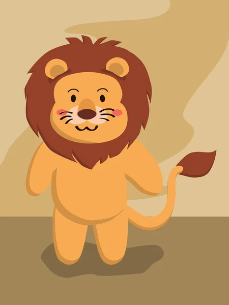 Lindo león de dibujos animados — Vector de stock
