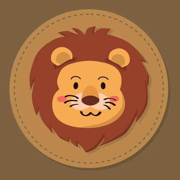 Roztomilý lví hlavy kreslené — Stockový vektor
