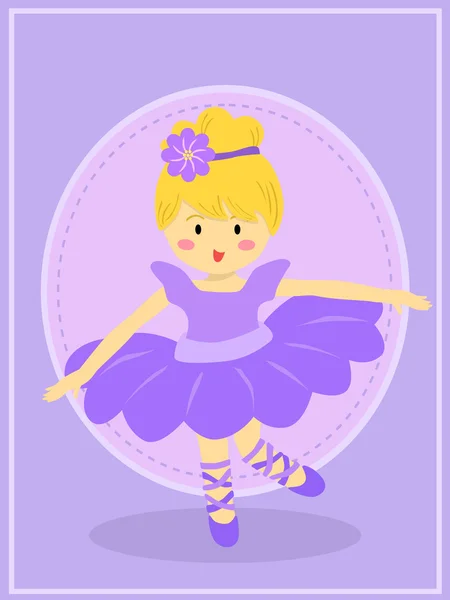 Roztomilá fialová Ballerina Girl — Stockový vektor