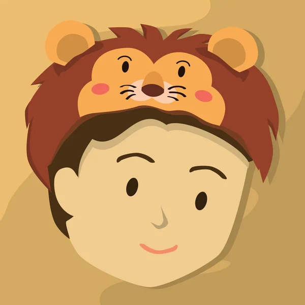 Man met Lion Hat — Stockvector