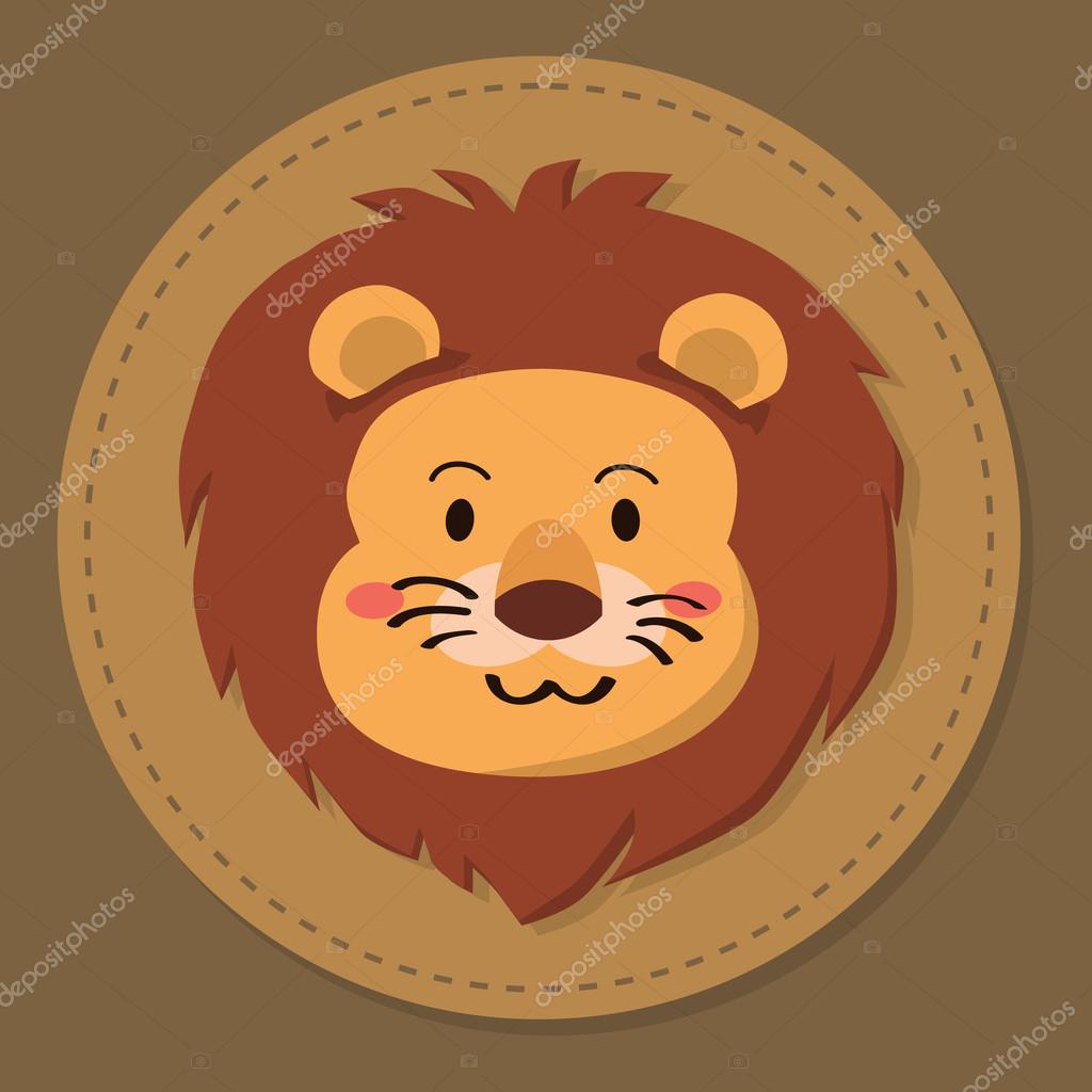 Linda cabeza de león de dibujos animados 2022